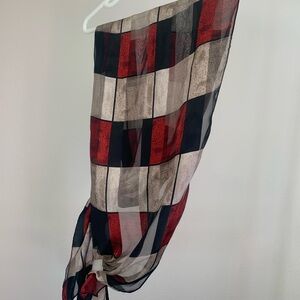 Chic Red and Black Checkered Scarf